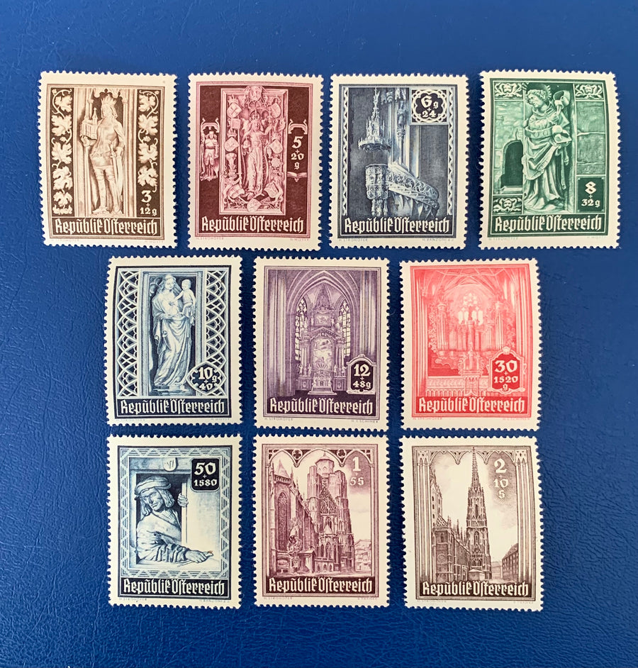 Austria - Original Vintage Postage Stamps - 1946 - Rebuilding St. Stephan’s Cathedral - for the collector, artist or crafter