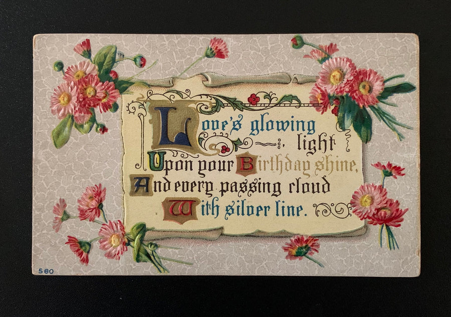 Vintage/Antique 1911 Greeting Postcard - Birthday/Love - for gifting, collecting, crafting or decor