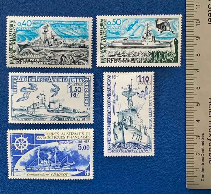 French Southern & Antarctic Territories - Original Vintage Postage Stamps- 1980/82 - Ships