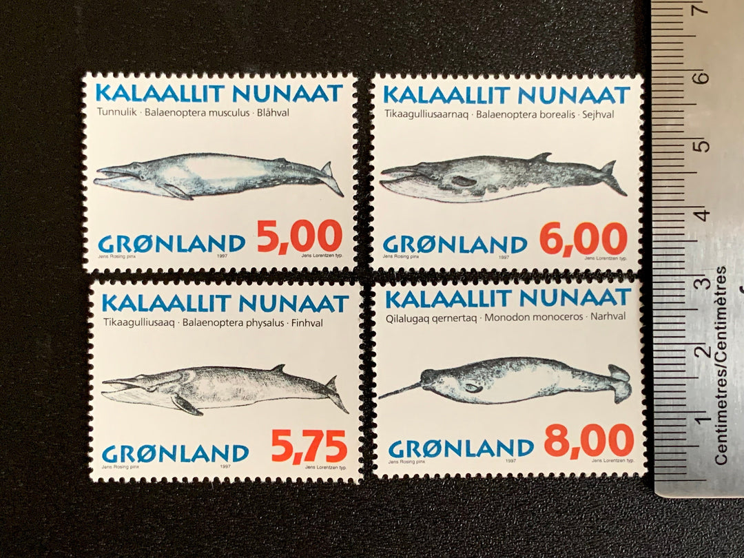 Greenland - Original Vintage Postage Stamps- 1997 - Greenland Whales - for the collector, artist or crafter