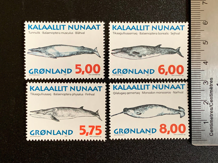 Greenland - Original Vintage Postage Stamps- 1997 - Greenland Whales - for the collector, artist or crafter