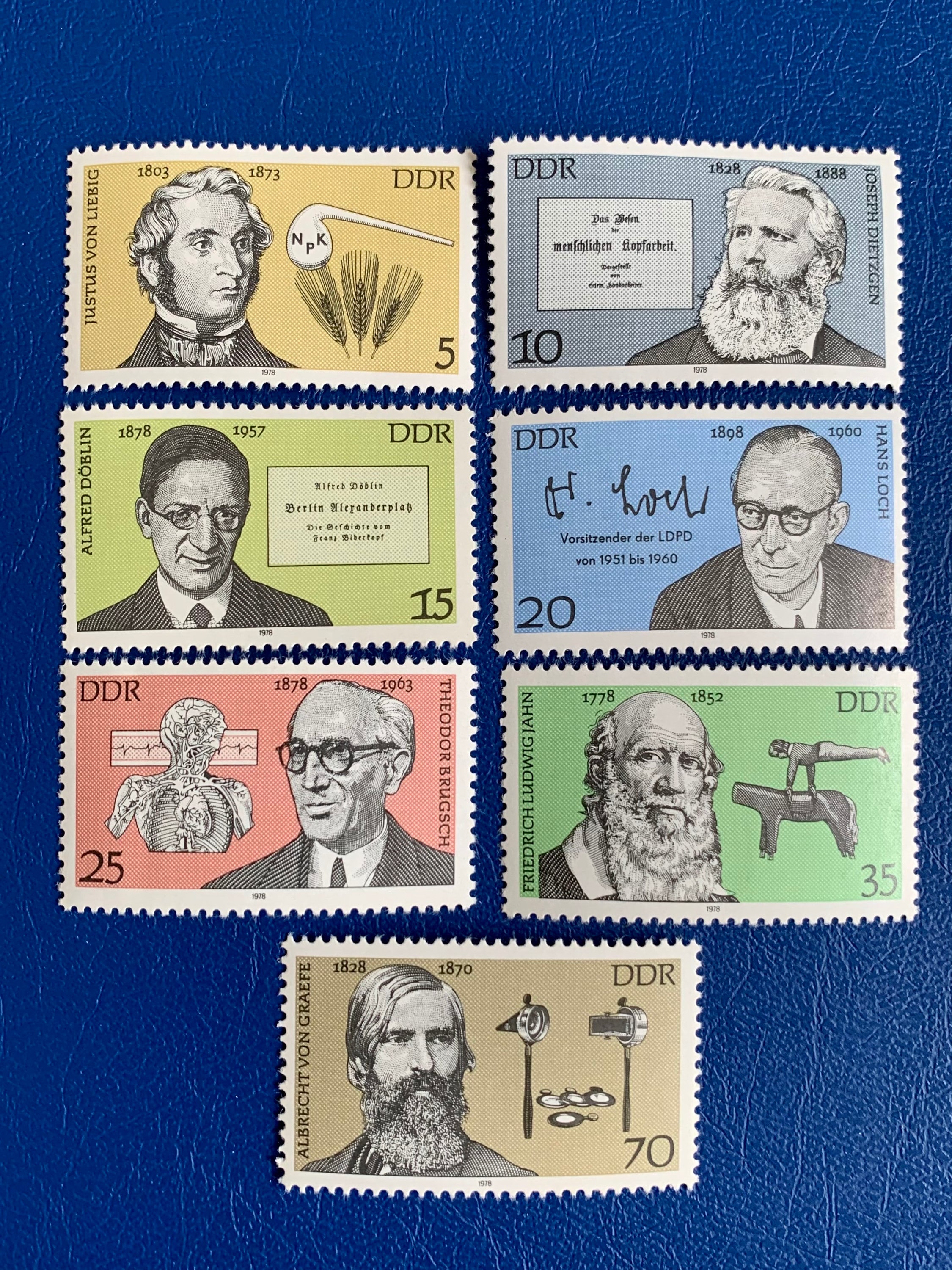 Germany (DDR) - Original Vintage Postage Stamps- 1978 - Notable Men ...