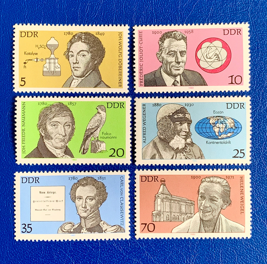 Germany (DDR) - Original Vintage Postage Stamps- 1980 - Notable Men - for the collector, artist or crafter