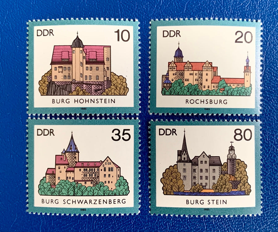 Germany (DDR) - Original Vintage Postage Stamps- 1985 - Castles - for the collector, artist or crafter
