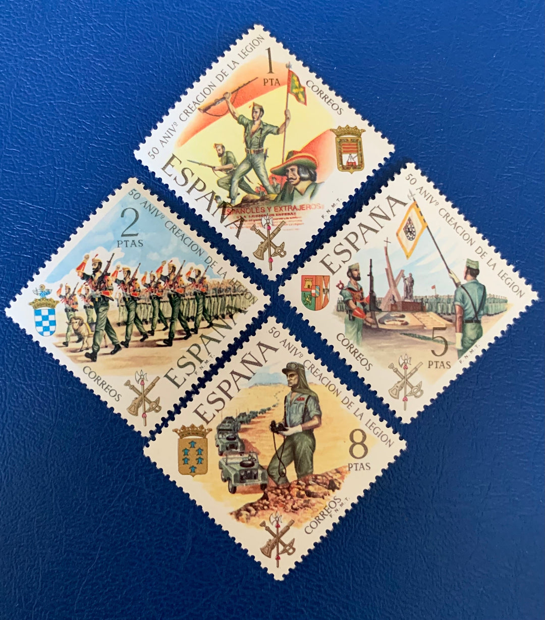 Spain - Original Vintage Postage Stamps- 1971 Spanish Legion 50th Anniversary - for the collector, artist or crafter