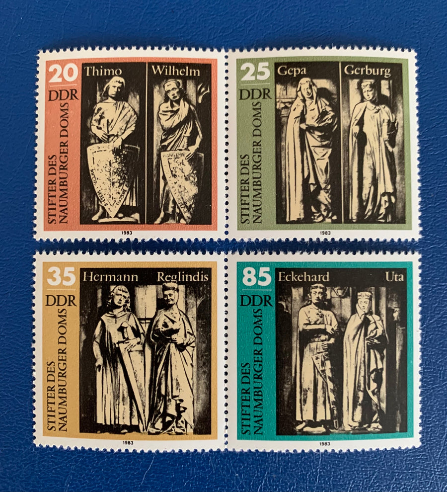 Germany (DDR) - Original Vintage Postage Stamps- 1983 - Naumburg Cathedral Figures - for the collector, artist or crafter