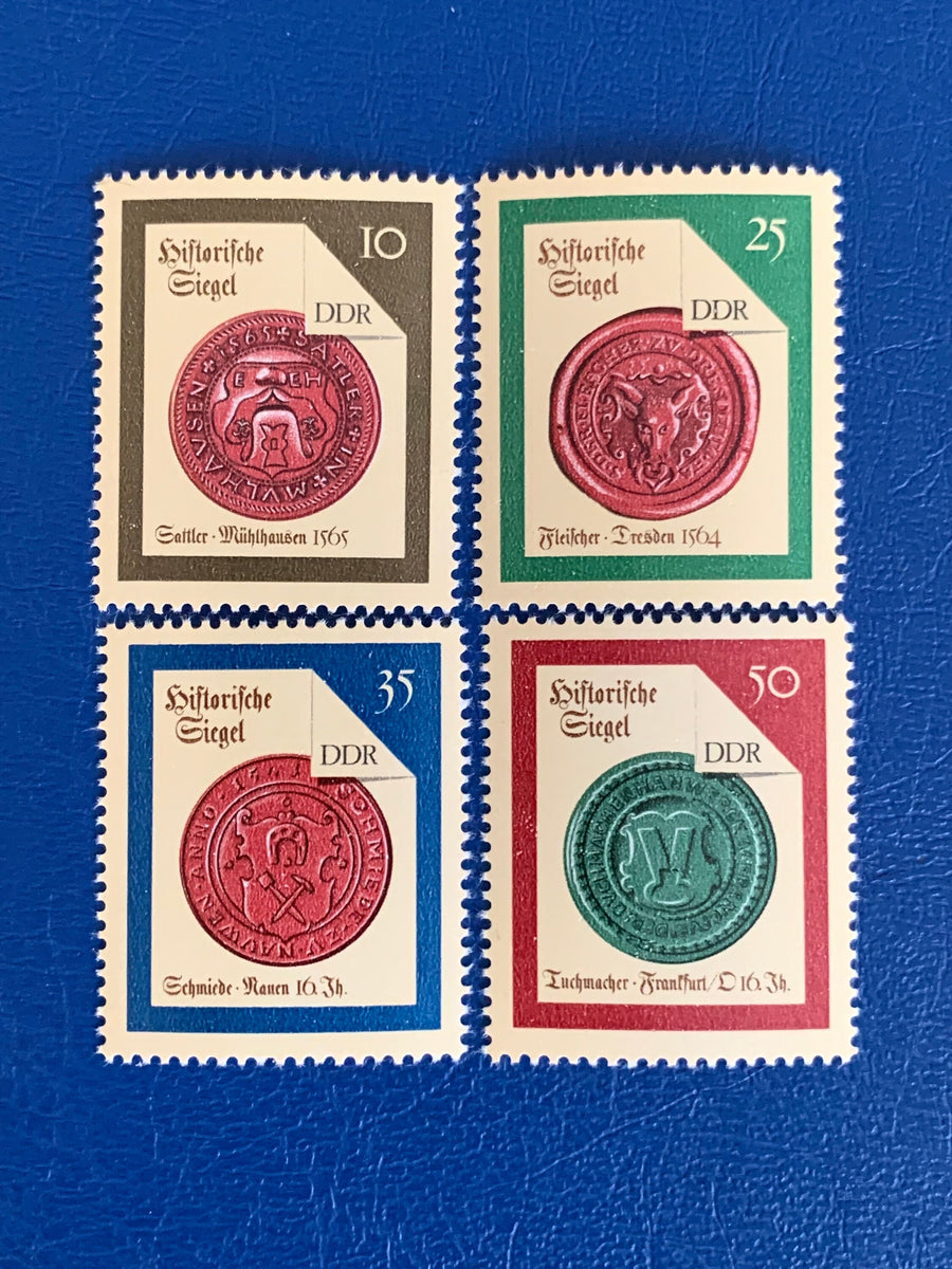 Germany (DDR) - Original Vintage Postage Stamps- 1988 - Guild Seals - for the collector, artist or crafter