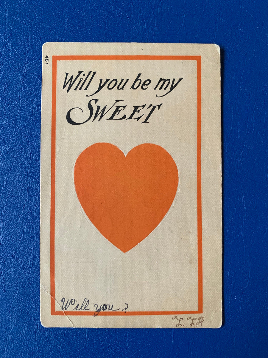 Valentine - Antique Greeting Postcard - 1908 -Love/Friendship - Valentine Heart Card