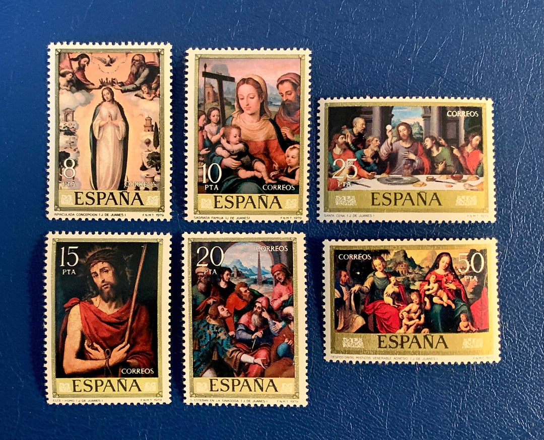 Spain - Original Vintage Postage Stamps- 1979 Paintings - for the collector, artist or crafter - Scrapbooking, decoupage, collage