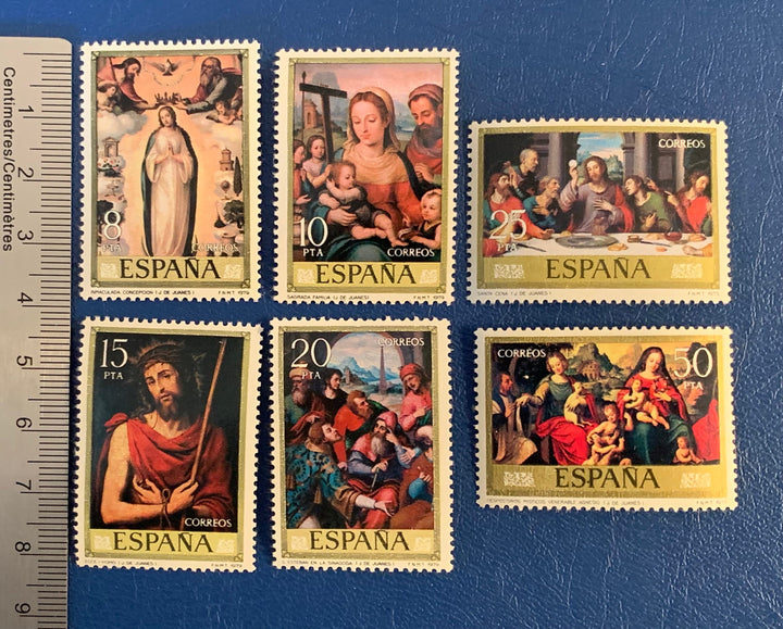 Spain - Original Vintage Postage Stamps- 1979 Paintings - for the collector, artist or crafter - Scrapbooking, decoupage, collage