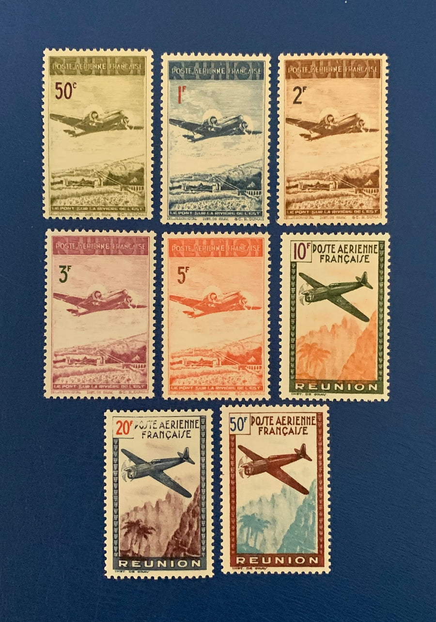 Reunion - Original Vintage Postage Stamps- 1942 - Airmail - for the collector, artist or crafter