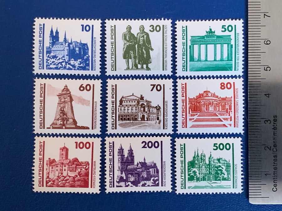 Germany (DDR) - Original Vintage Postage Stamps- 1990 - Buildings & Monuments - for the collector, artist or crafter