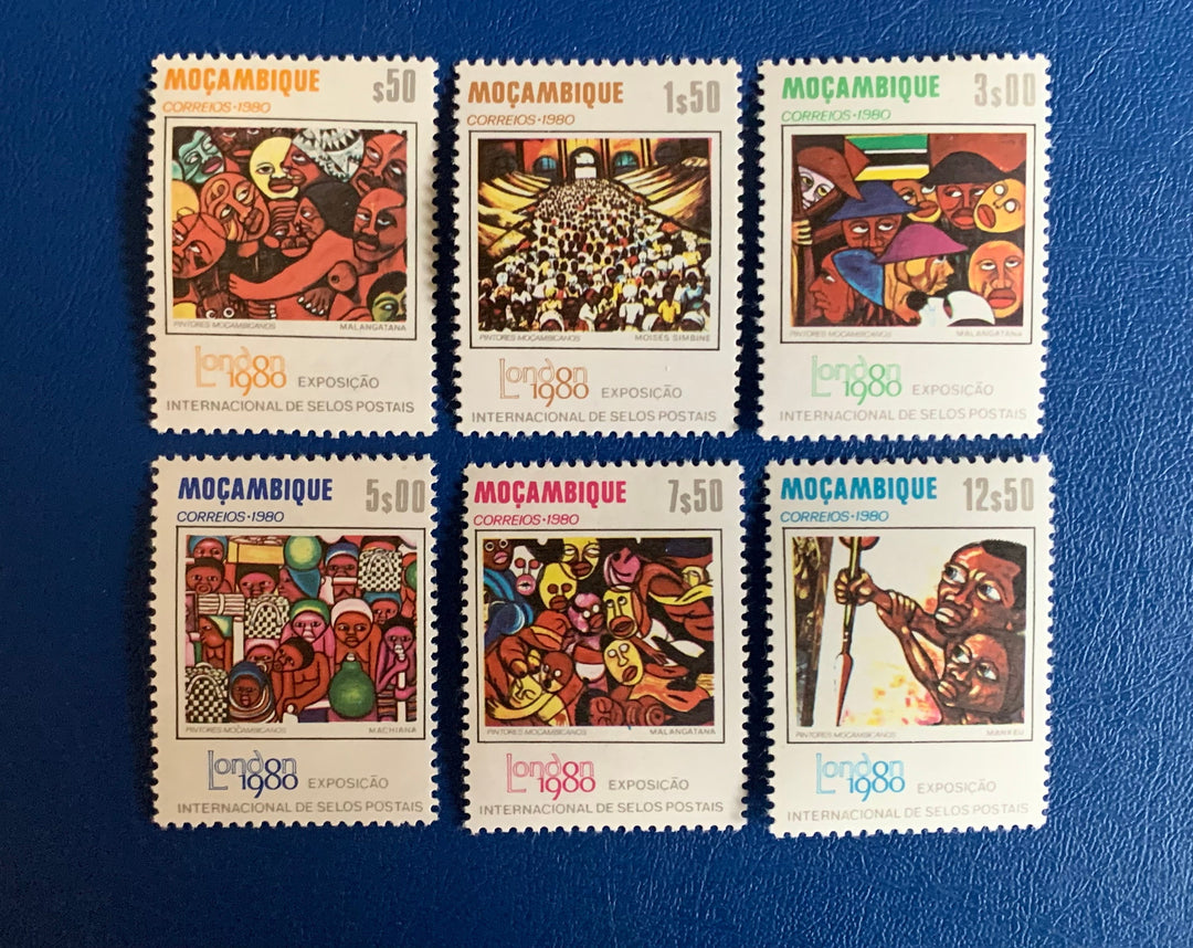 Mozambique - Original Vintage Postage Stamps- 1981 - International Philatelic Exhibition London - for the collector, artist or crafter