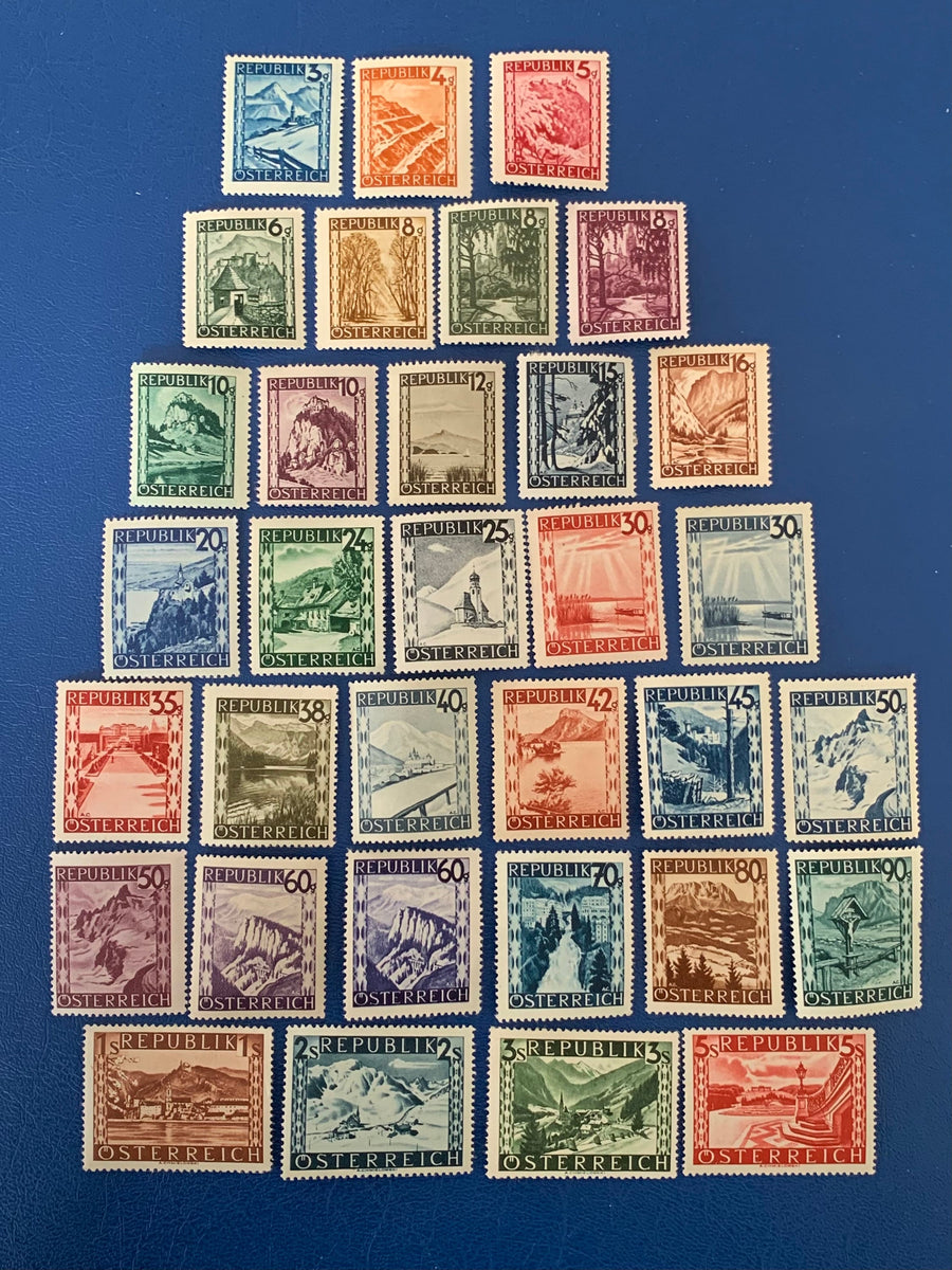 Austria - Original Vintage Postage Stamps - 1945/47 - Landscapes - for the collector, artist or crafter