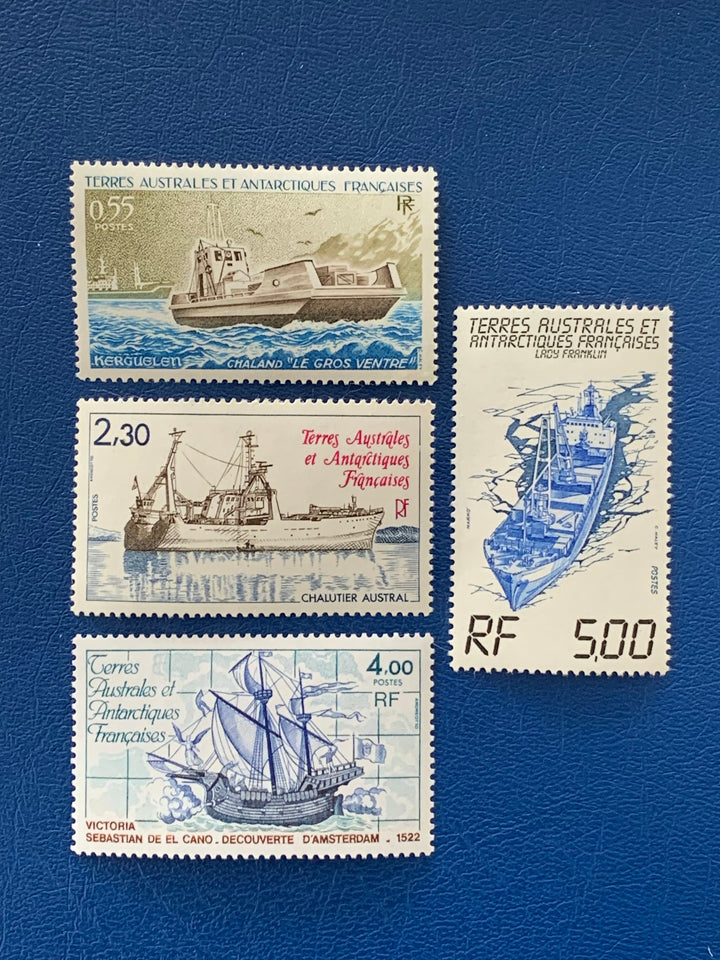 French Southern & Antarctic Territories - Original Vintage Postage Stamps- 1980-83 - Ships