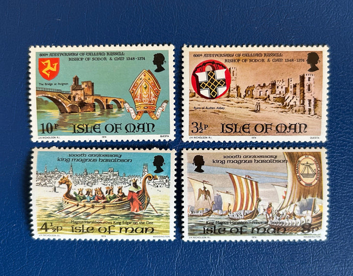 Isle of Man - Original Vintage Postage Stamps - 1974 Historical Events - for the collector, artist or crafter