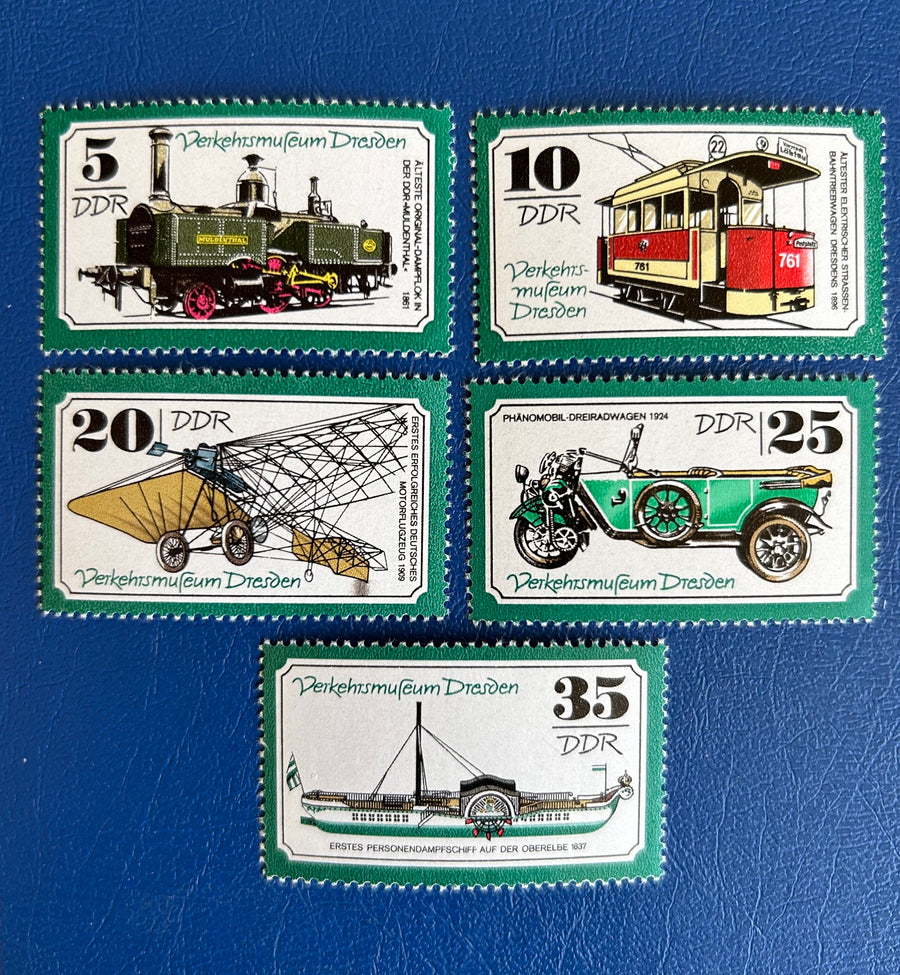 DDR - Original Vintage Postage Stamps- 1977 - Dresden Transport Museum - for the collector, artist or crafter