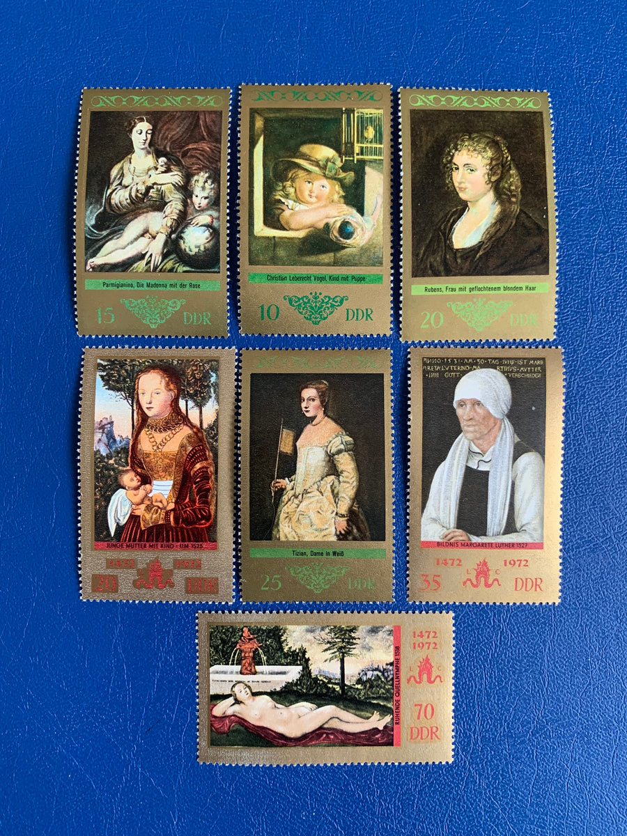 Germany (DDR) - Original Vintage Postage Stamps- 1973 - Old Masters - for the collector, artist or crafter