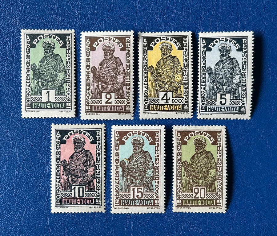 Upper Volta - Original Vintage Postage Stamps- 1928 - Hausa Chief - for the collector, artist or crafter