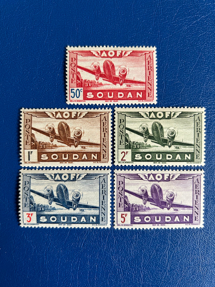 Sudan - Original Vintage Postage Stamps- 1942 - Airmail - collectors, artists