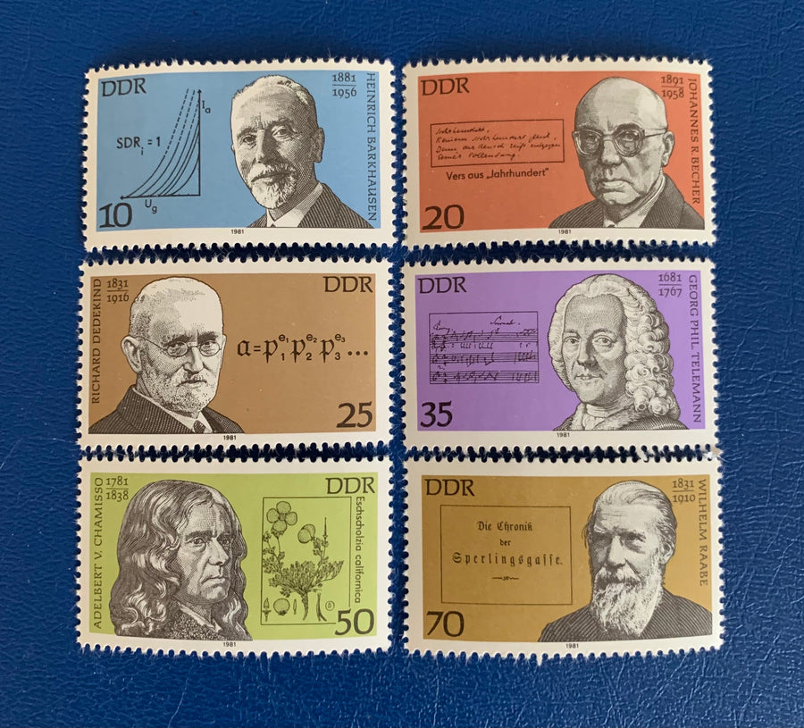 Germany (DDR) - Original Vintage Postage Stamps- 1981 - Notable Men - for the collector, artist or crafter