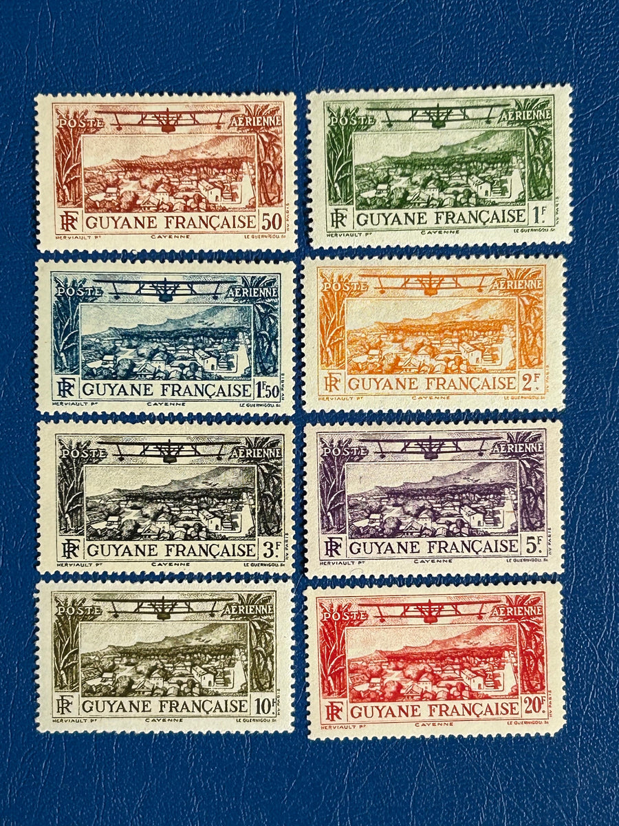 French Guyana - Original Vintage Postage Stamps- 1934 - Airmail - for the collector, artist or crafter