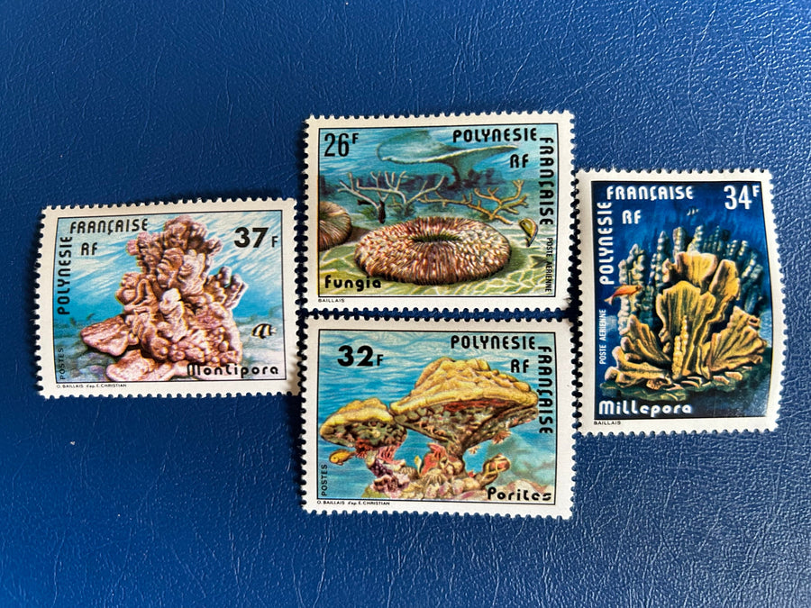 French Polynesia - Original Vintage Postage Stamps- 1978/79 - Coral - for the collector, artist or crafter