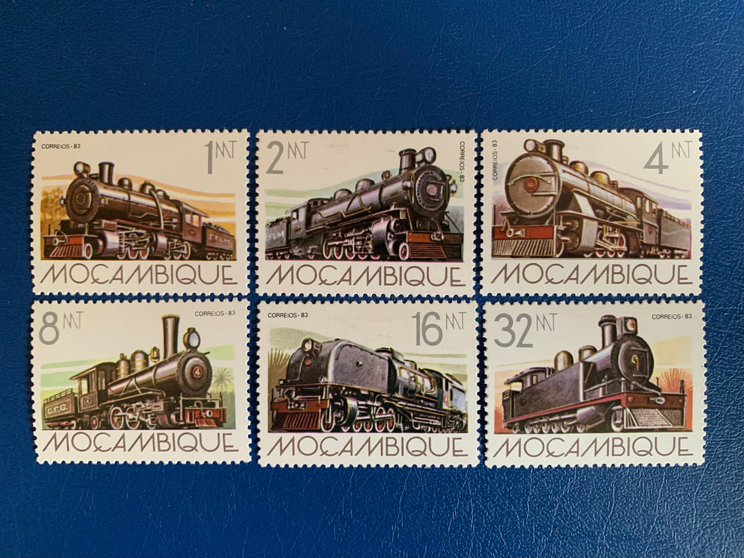 Mozambique - Original Vintage Postage Stamps- 1983 - Locomotives - for the collector, artist or crafter