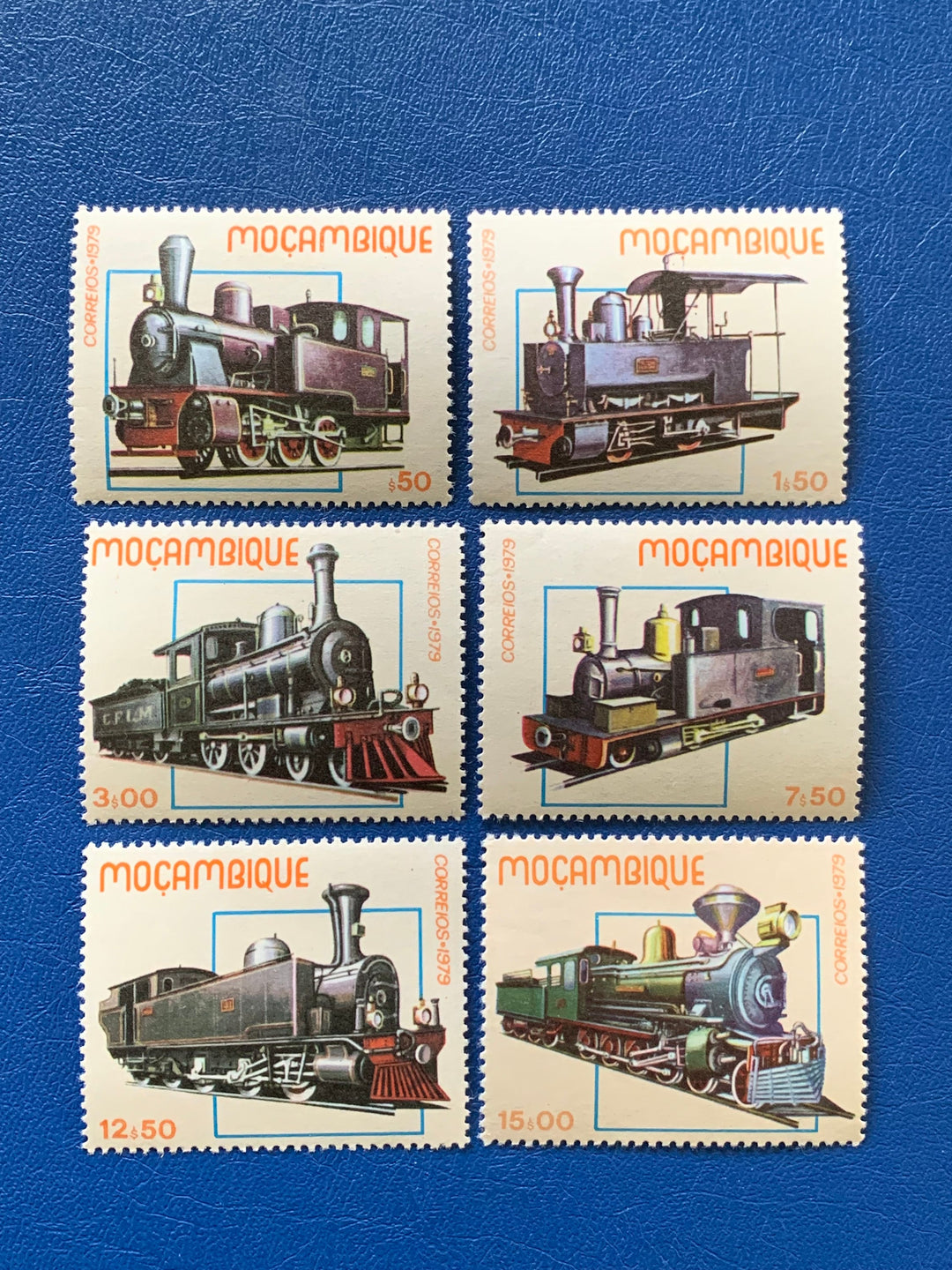 Mozambique - Original Vintage Postage Stamps- 1979 - Locomotives - for the collector, artist or crafter