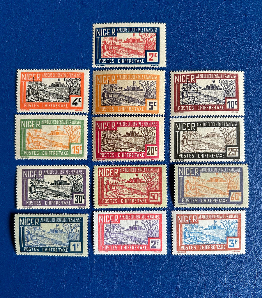 Niger - Original Vintage Postage Stamps- 1927 - Tax - Landscape - for the collector, artist or crafter