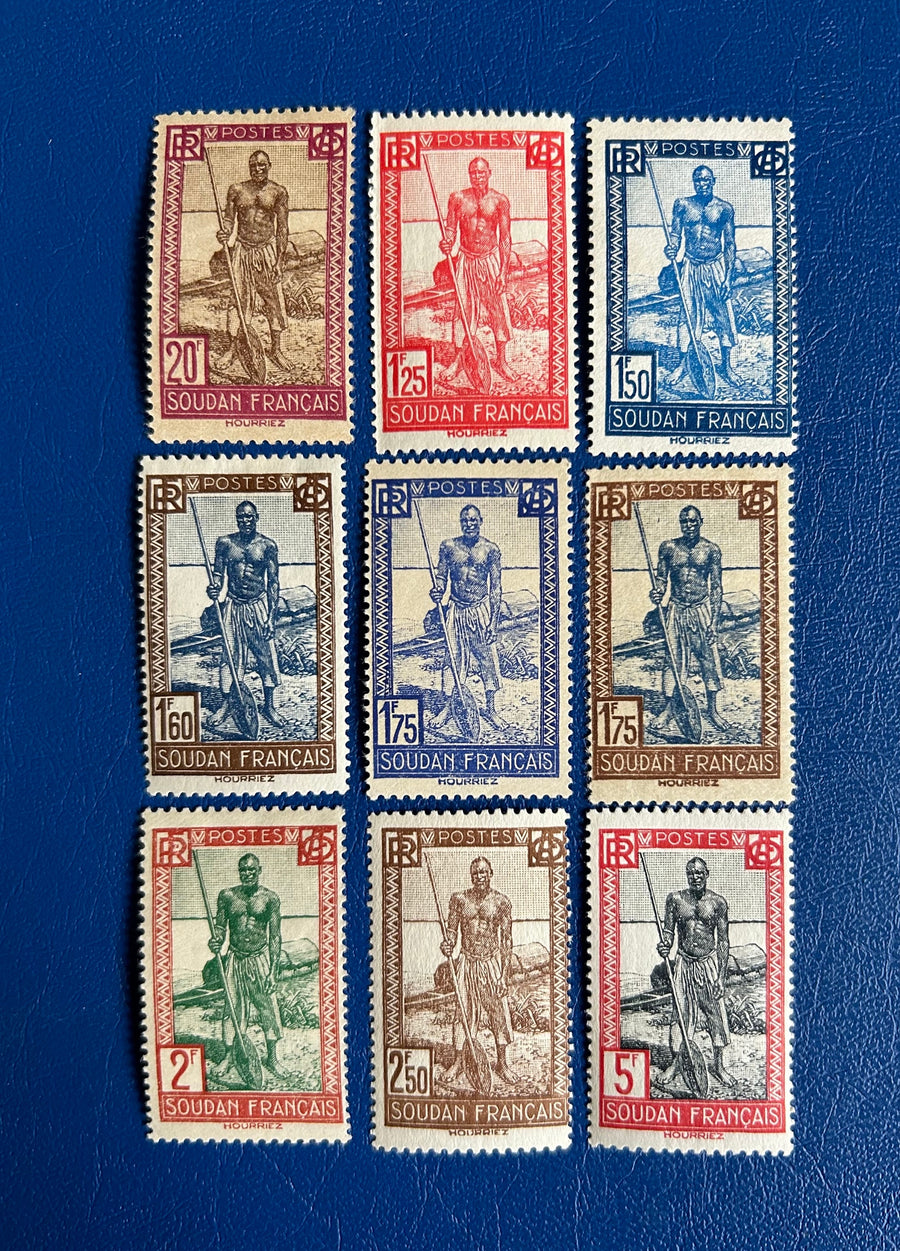 Sudan - Original Vintage Postage Stamps- 1931 - Boatman - collectors, artists