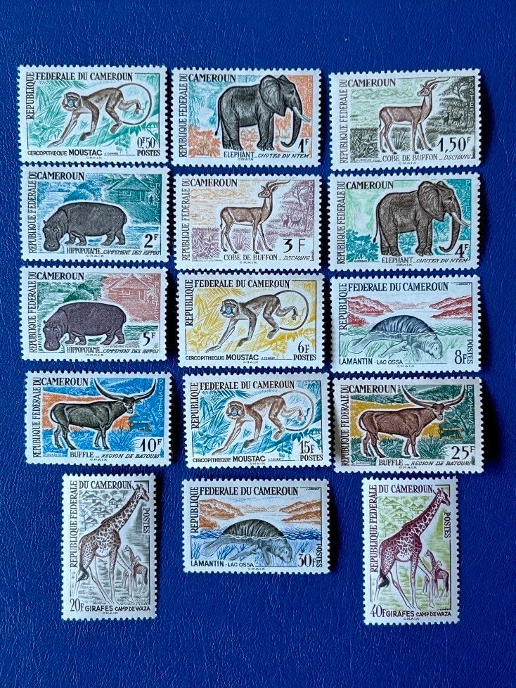 Cameroon - Original Vintage Postage Stamps- 1962 Fauna - for the collector, artist or crafter