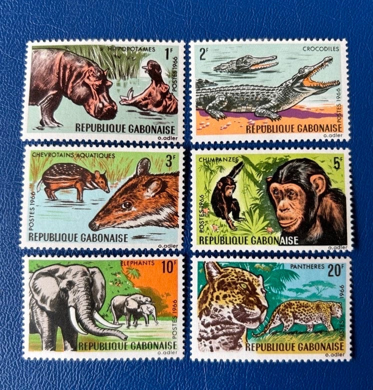 Gabon - Original Vintage Postage Stamps- 1967 Fauna - for the collector, artist or crafter