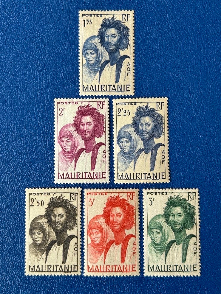 Mauritania - Original Vintage Postage Stamps- 1938 Definitives - for the collector, artist or crafter