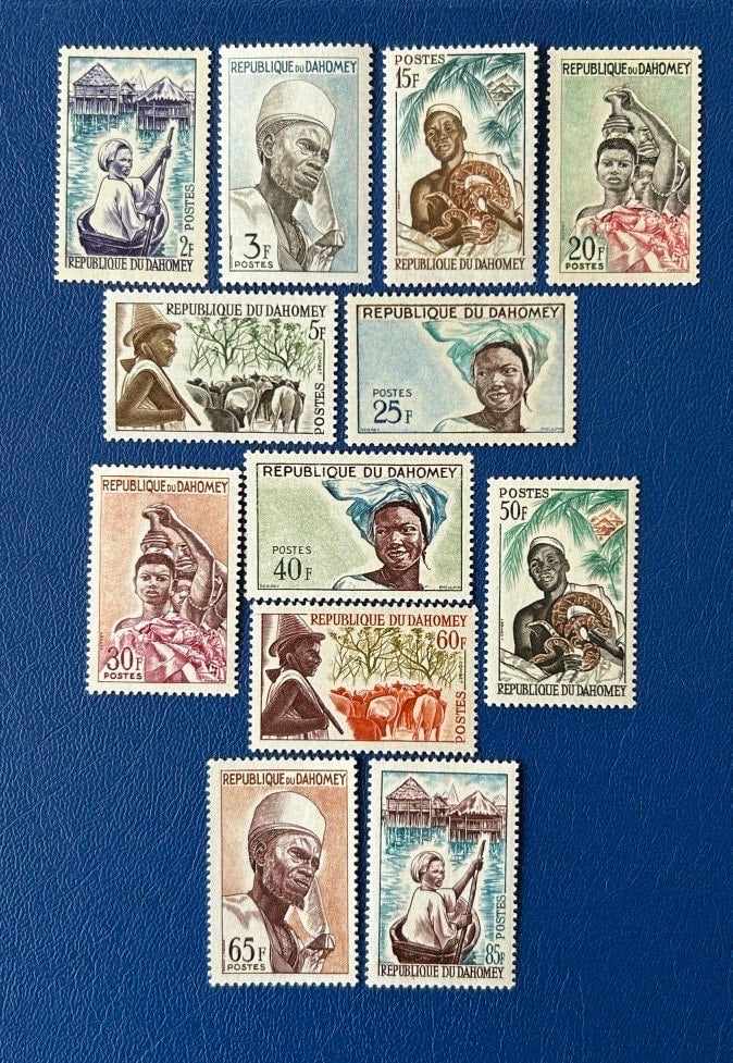 Dahomey - Original Vintage Postage Stamps- 1963 - Indigenous Tribes - for the collector, artist or crafter