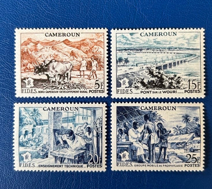 Cameroon - Original Vintage Postage Stamps- 1956 - Fides - for the collector, artist or crafter