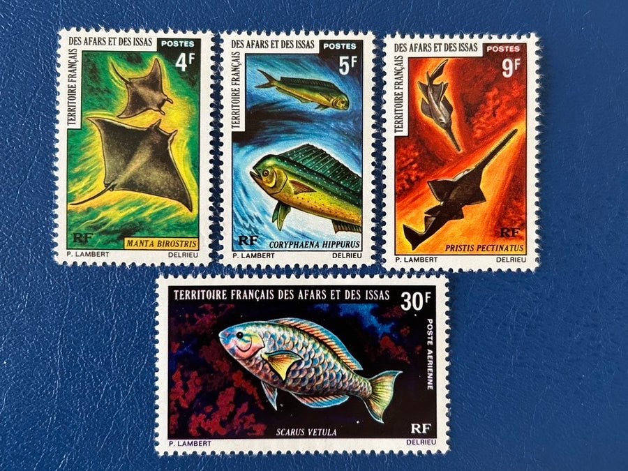 French Afars & Issas - Original Vintage Postage Stamps- 1971 - Sea Life - for the collector, artist or crafter