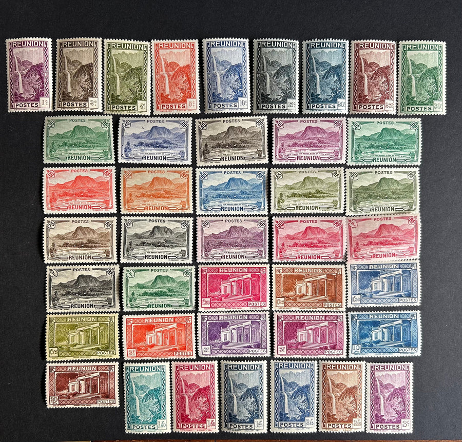 Reunion - Original Vintage Postage Stamps- 1933-40 - Definitives: Landscapes - for the collector, artist or crafter