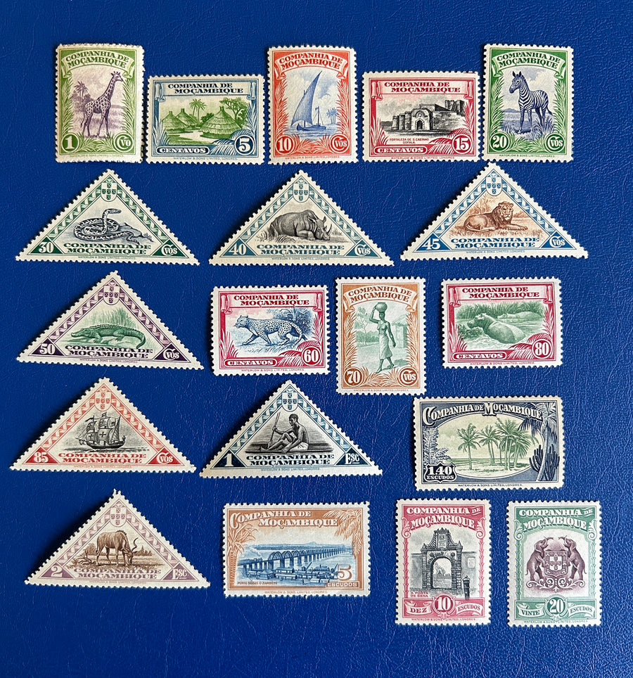 Mozambique - Original Vintage Postage Stamps- 1936 - Country Symbols - for the collector, artist or crafter