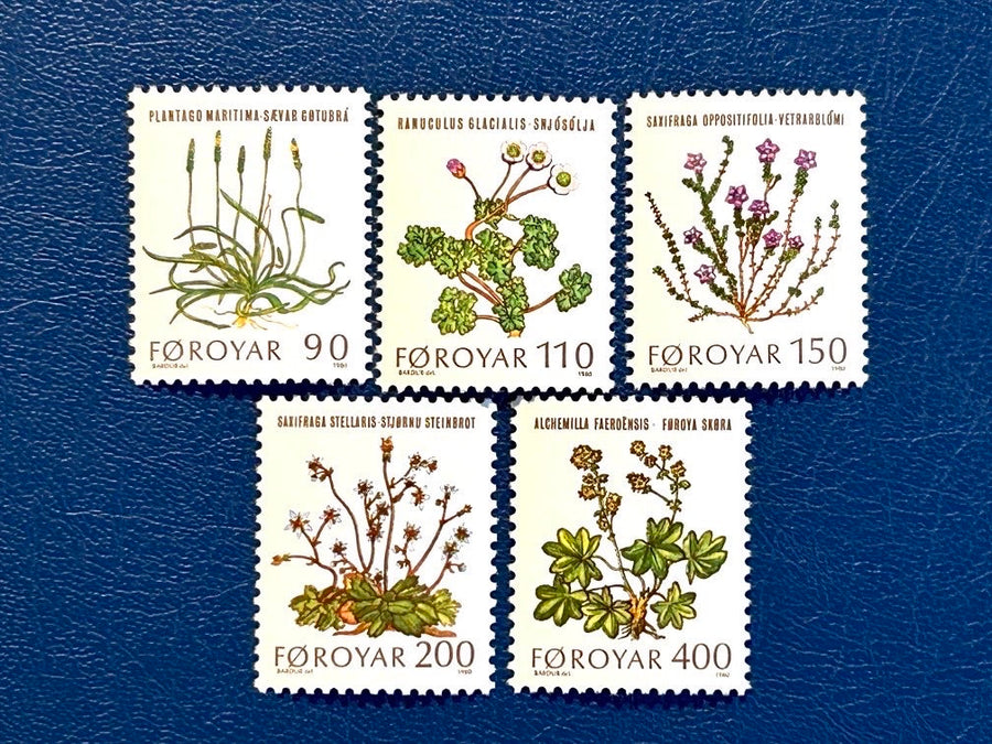 Faroe Islands- Original Vintage Postage Stamps- 1980 Plants - for the collector, artist or crafter