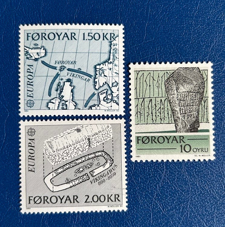 Faroe Islands- Original Vintage Postage Stamps- 1981/2 - Historical Events & Documents - for the collector, artist or crafter