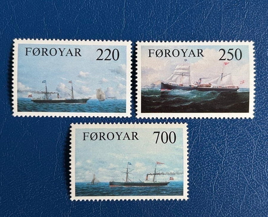 Faroe Islands- Original Vintage Postage Stamps- 1983 - Ships - for the collector, artist or crafter