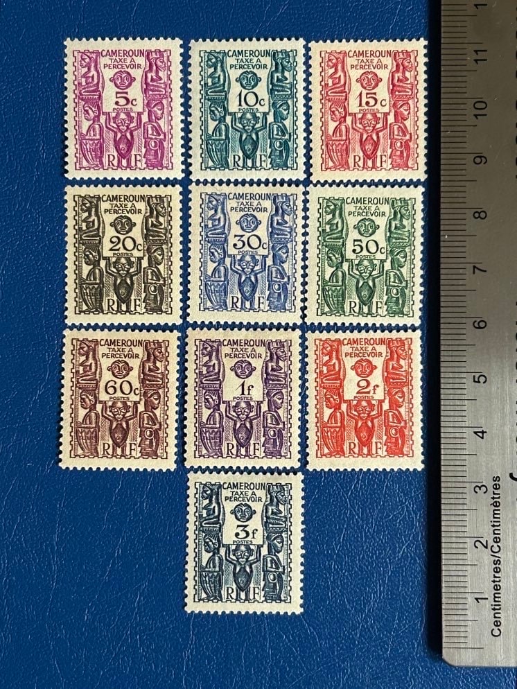 Cameroon - Original Vintage Postage Stamps- 1938 - Doorpost Figures ...