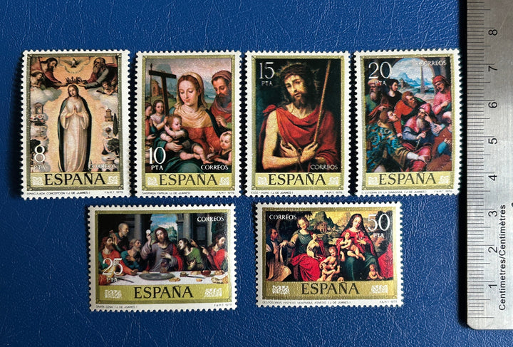 Spain - Original Vintage Postage Stamps- 1979 Religious Paintings - for the collector, artist or crafter - Scrapbooking, decoupage, collage