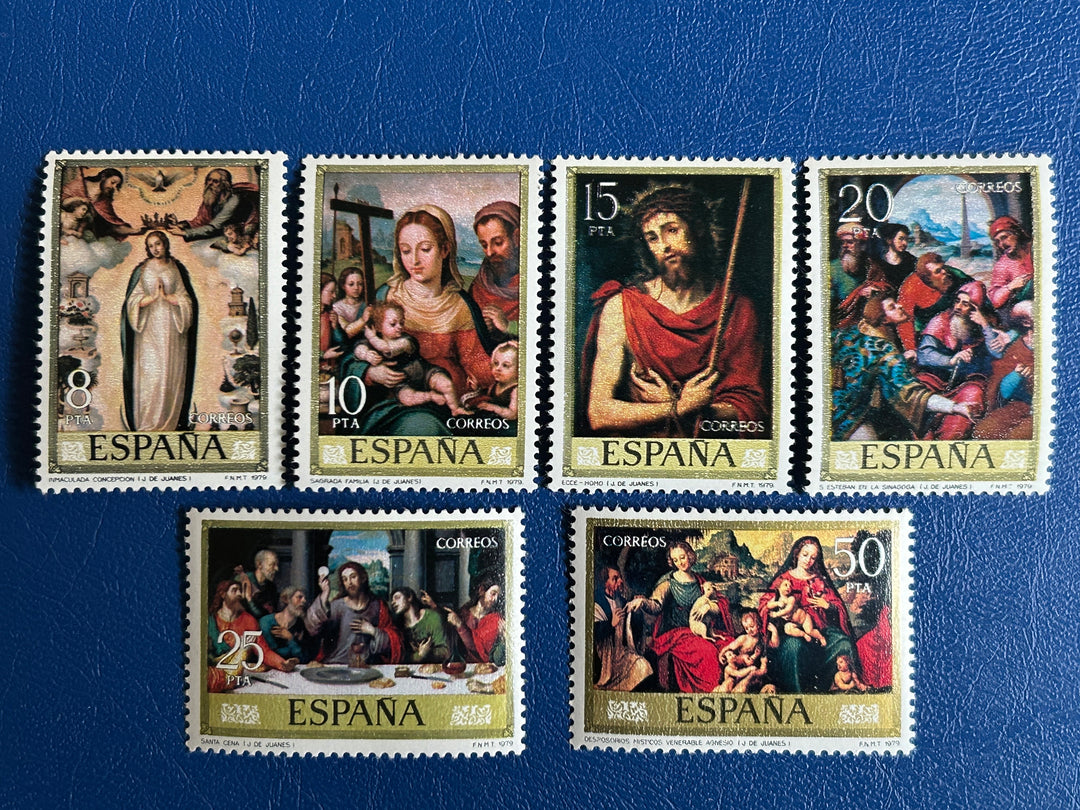 Spain - Original Vintage Postage Stamps- 1979 Religious Paintings - for the collector, artist or crafter - Scrapbooking, decoupage, collage