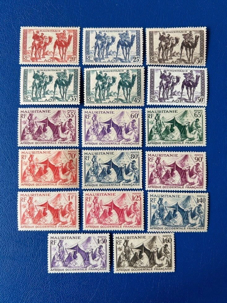 Mauritania - Original Vintage Postage Stamps- 1938 Definitives - for the collector, artist or crafter