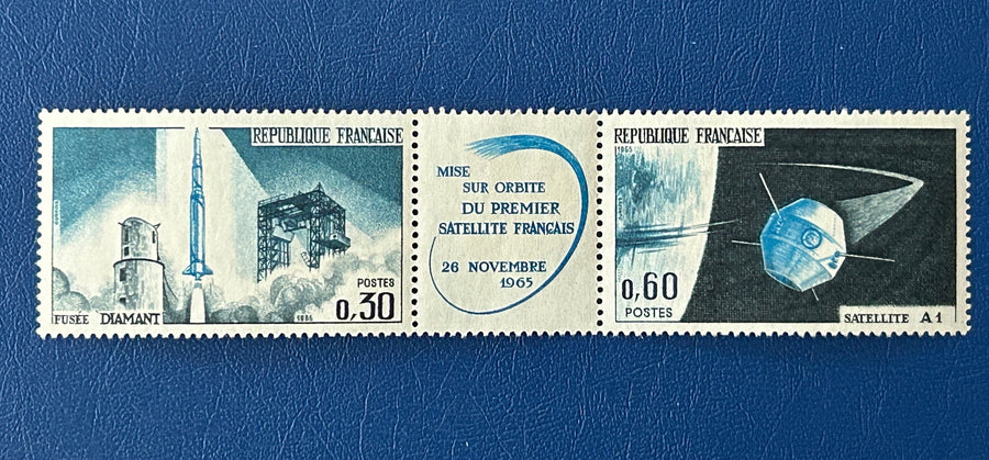 France - Original Vintage Postage Stamps- 1965 - First French Satellite - for the collector, artist or crafter