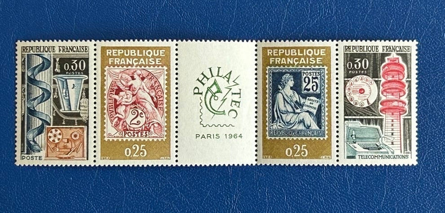 France - Original Vintage Postage Stamps- 1964 - Philatec Stamp Exhibition - for the collector, artist or crafter