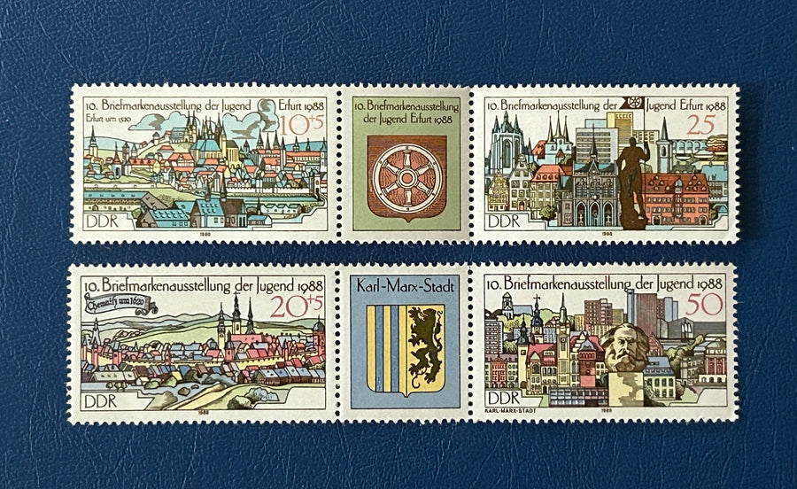 Germany (DDR) - Original Vintage Postage Stamps- 1988 - Youth Stamp Expo - for the collector, artist or crafter