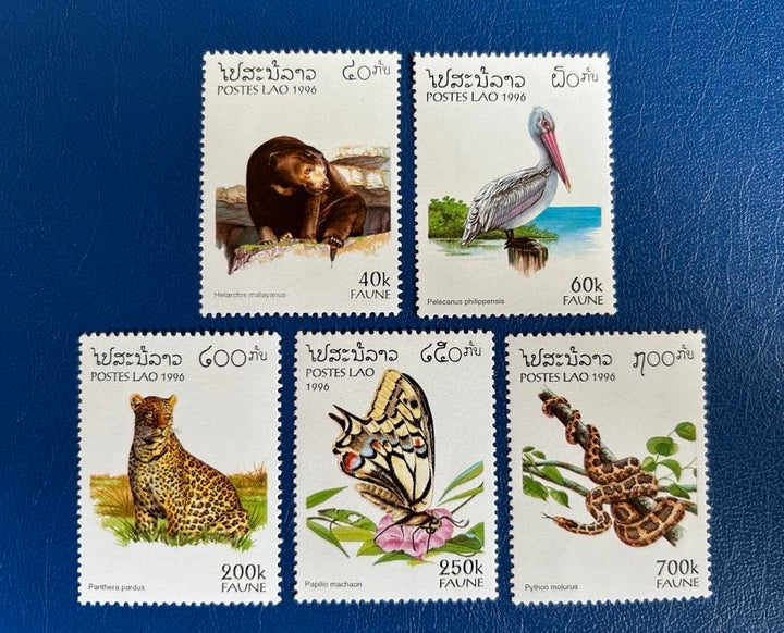 Laos - Original Vintage Postage Stamps- 1996 Fauna - for the collector, artist or crafter- scrapbooks, collage, decoupage